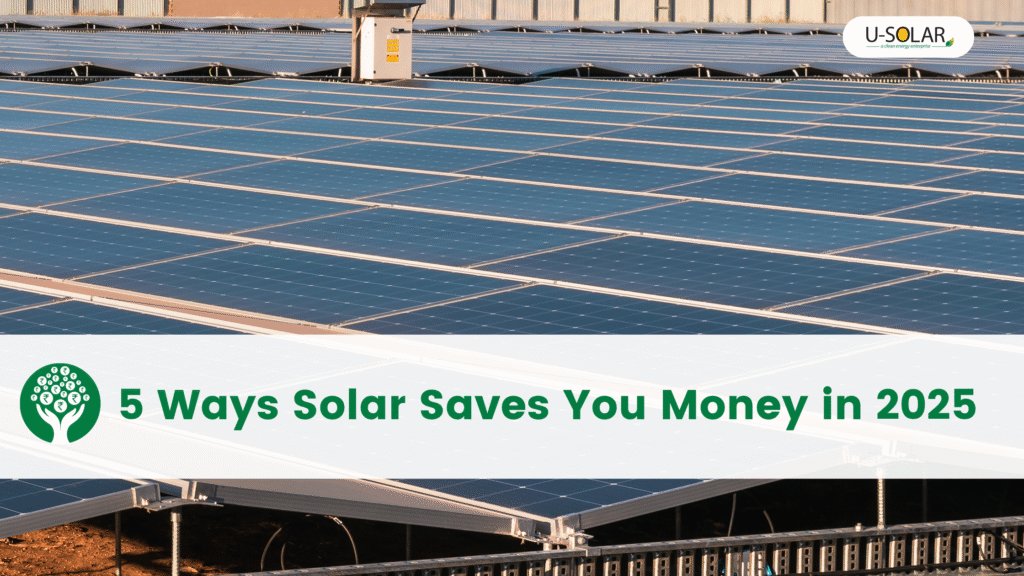 Commercial rooftop solar panels helping Indian businesses save money in 2025 through reduced electricity bills and net metering benefits